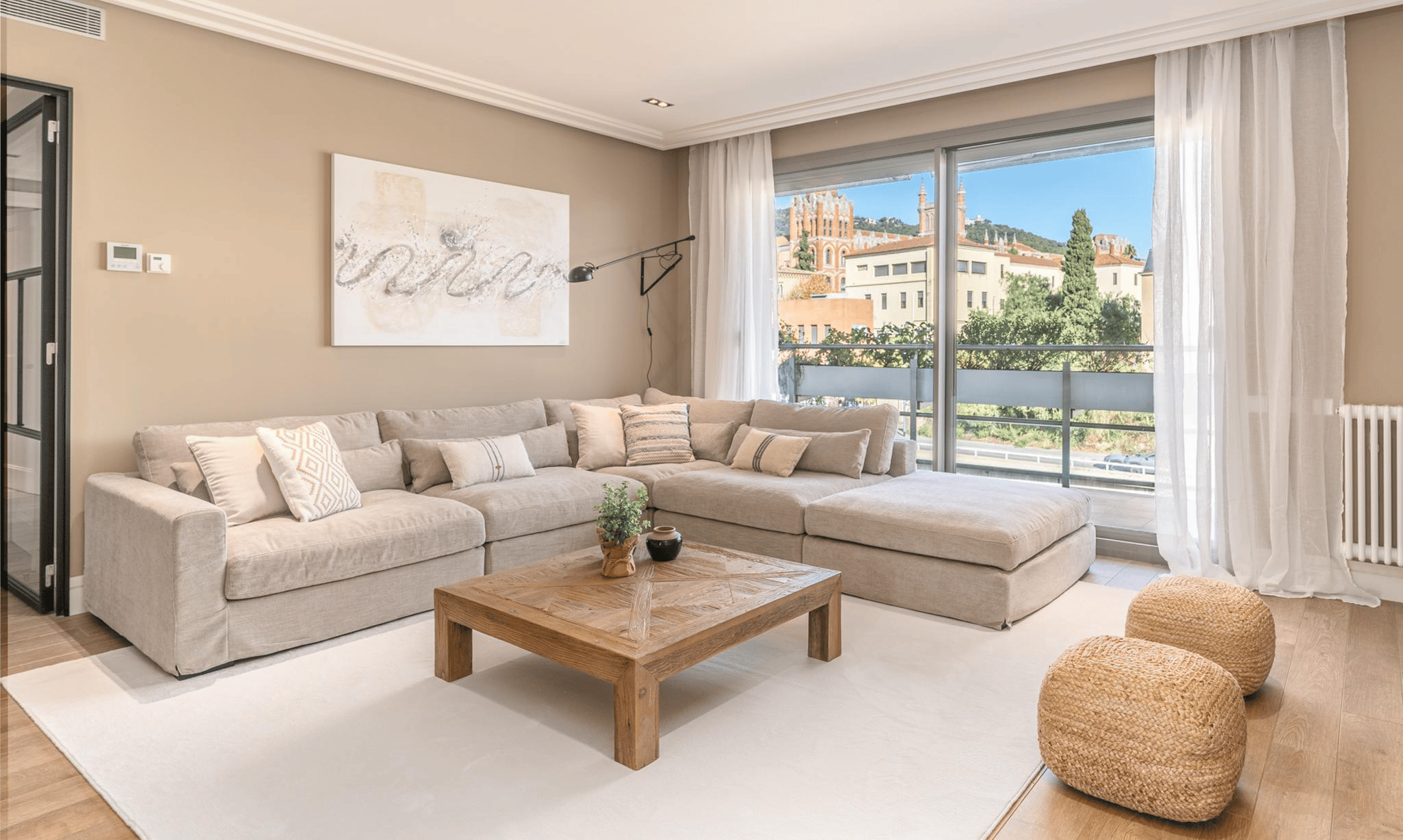 Living room of a home opening onto a terrace